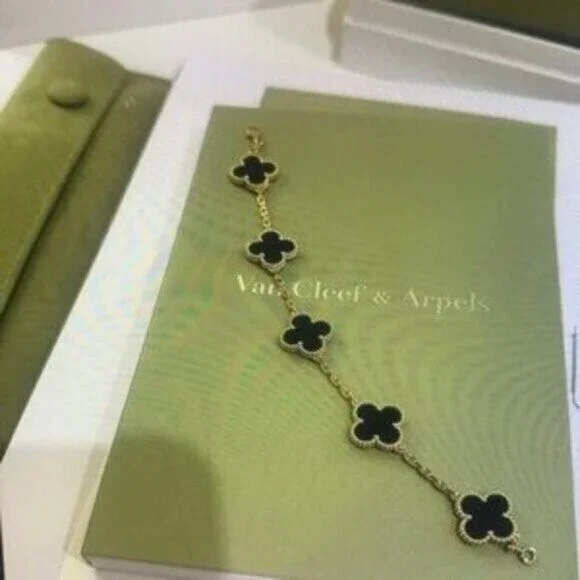 Authentic Van Cleef & Arpels Vintage Alhambra 18K Yellow Gold Bracelet
